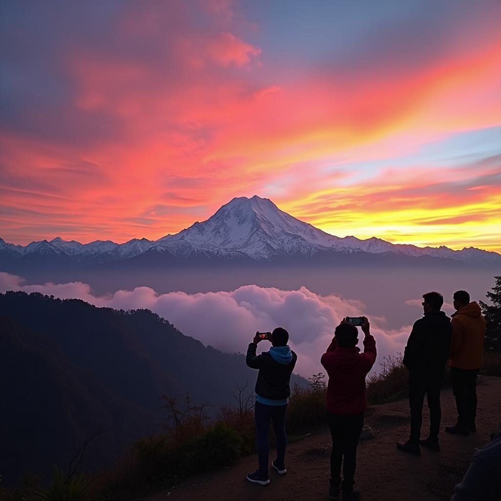 Sunrise over Kanchenjunga from Darjeeling on a Hyderabad Trip