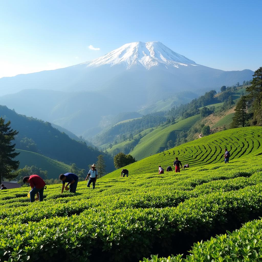 Darjeeling Tea Gardens with Kanchenjunga View