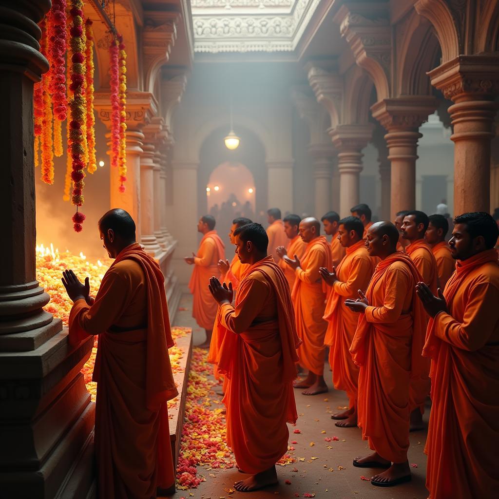 Devotees at an Ashtavinayak Temple