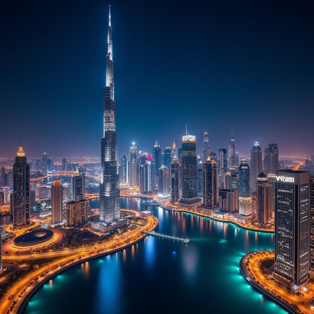 Dubai Cityscape at Night