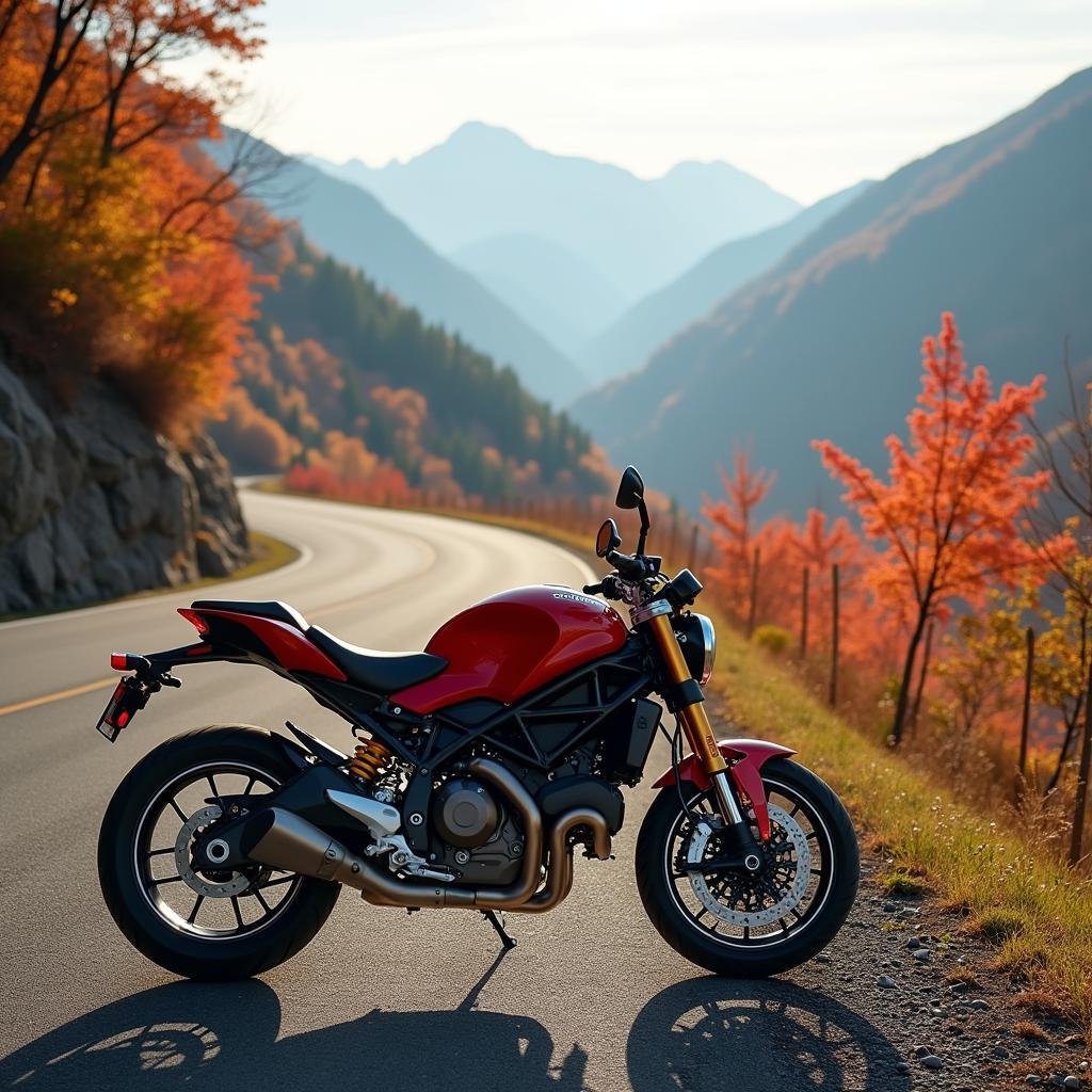 Ducati 1000 GT touring the Japanese Alps