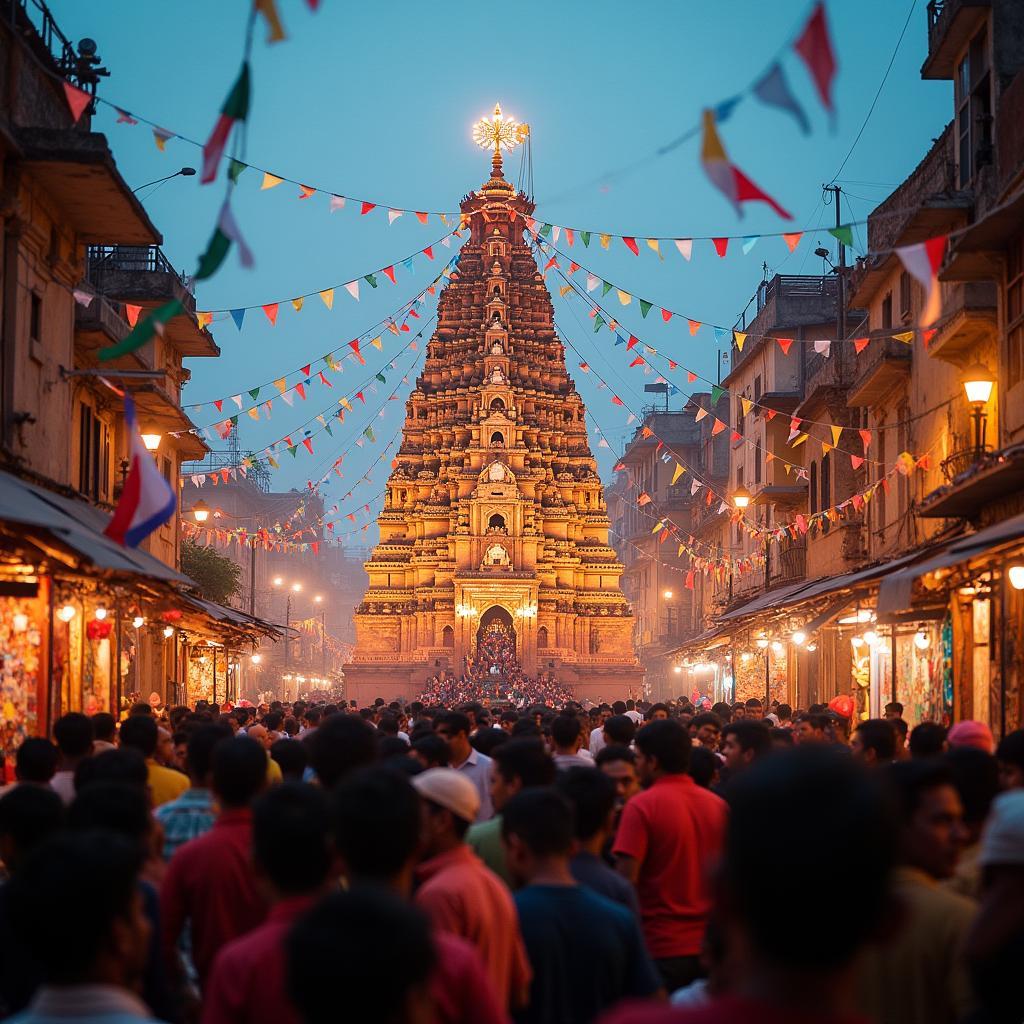 Dwarkadhish Temple during Festival