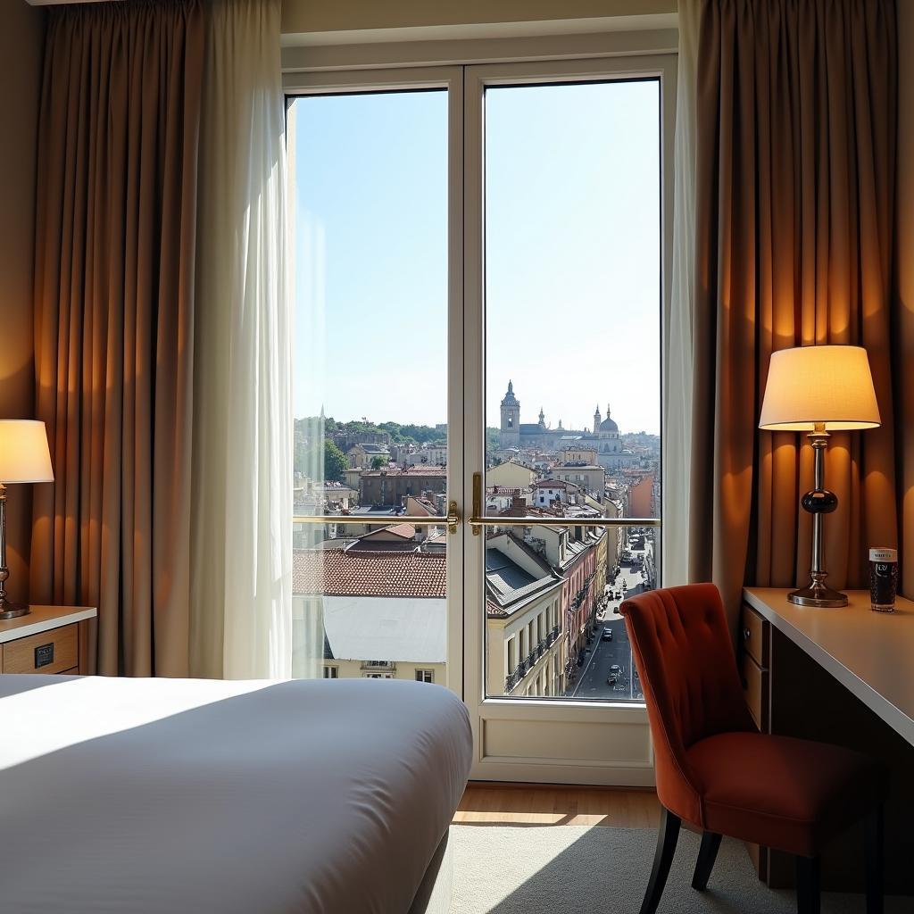 European Hotel Room with City View