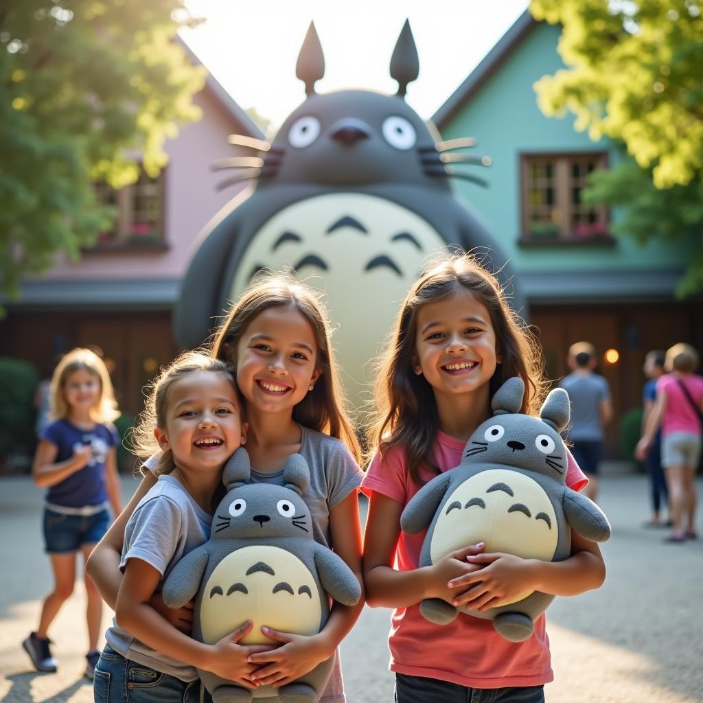 Family enjoying the Ghibli Museum in Tokyo, Japan