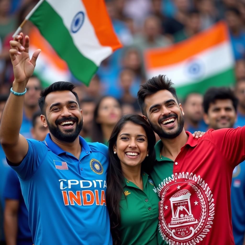 Fans Celebrating India vs. Afghanistan Cricket