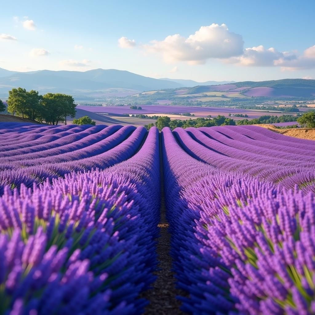 Picturesque Lavender Fields in the French Countryside