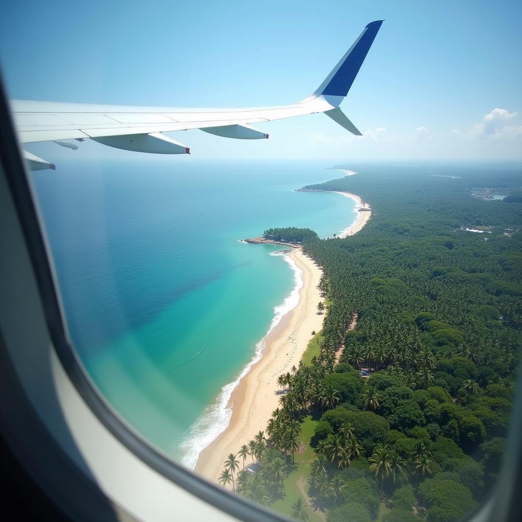 Stunning Goa Beach View from Ahmedabad Flight