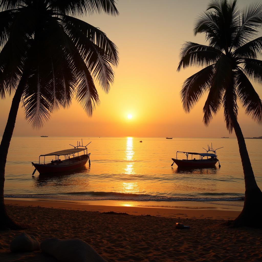 Witnessing the breathtaking sunset over Goa's serene beaches