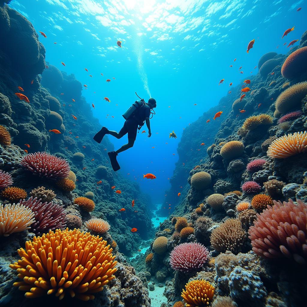 Scuba diving in the Great Barrier Reef