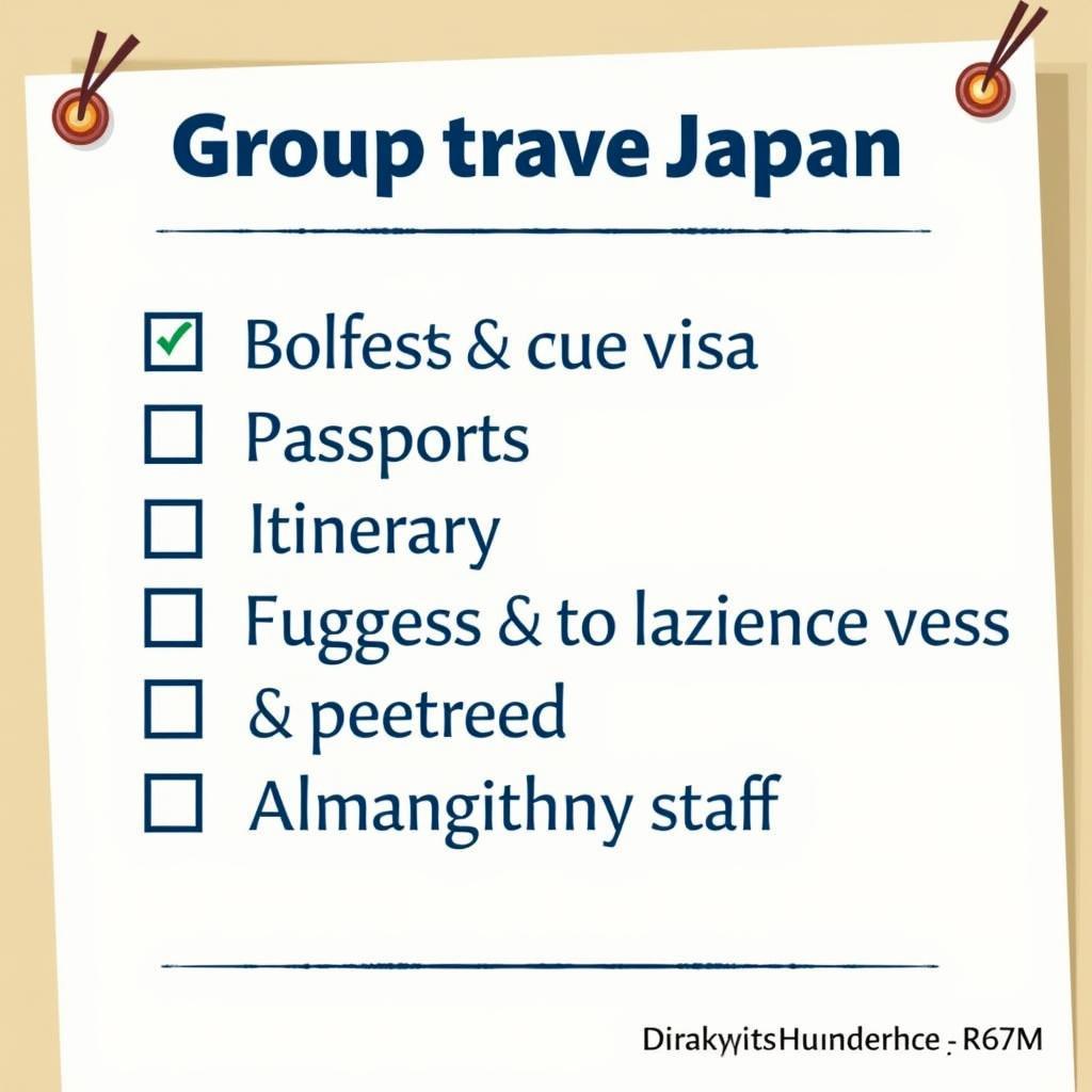 Group Travel Japan Preparation Checklist