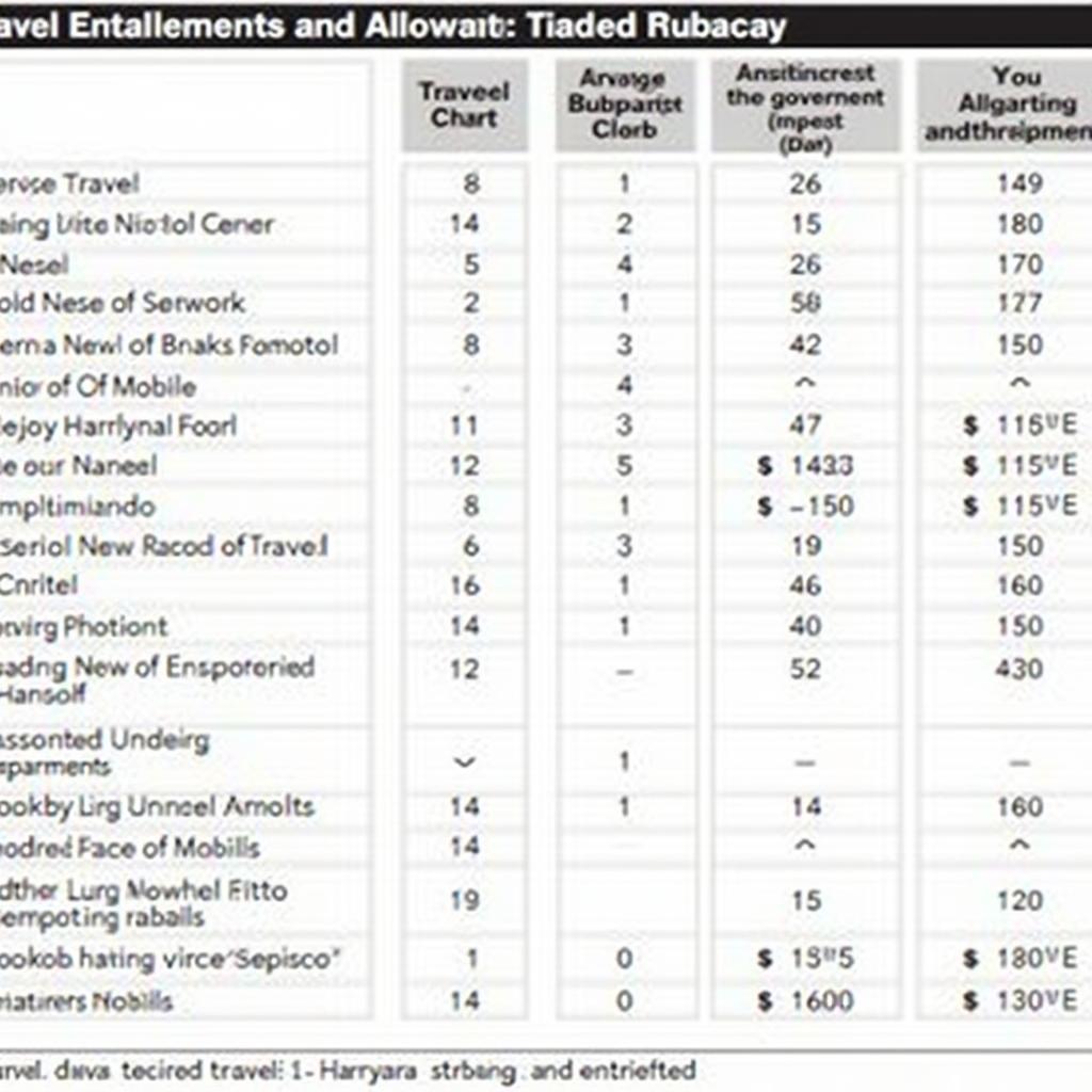 Chart Detailing Travel Entitlements for Haryana Government Employees