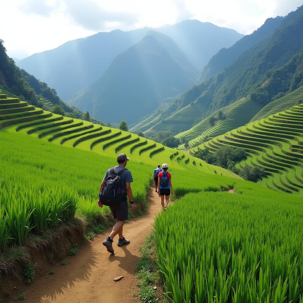 Hiking through the Banaue Rice Terraces