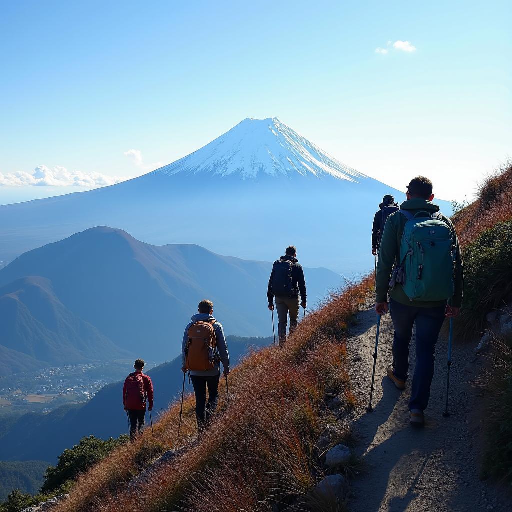 Hiking the scenic trails of Mount Fuji