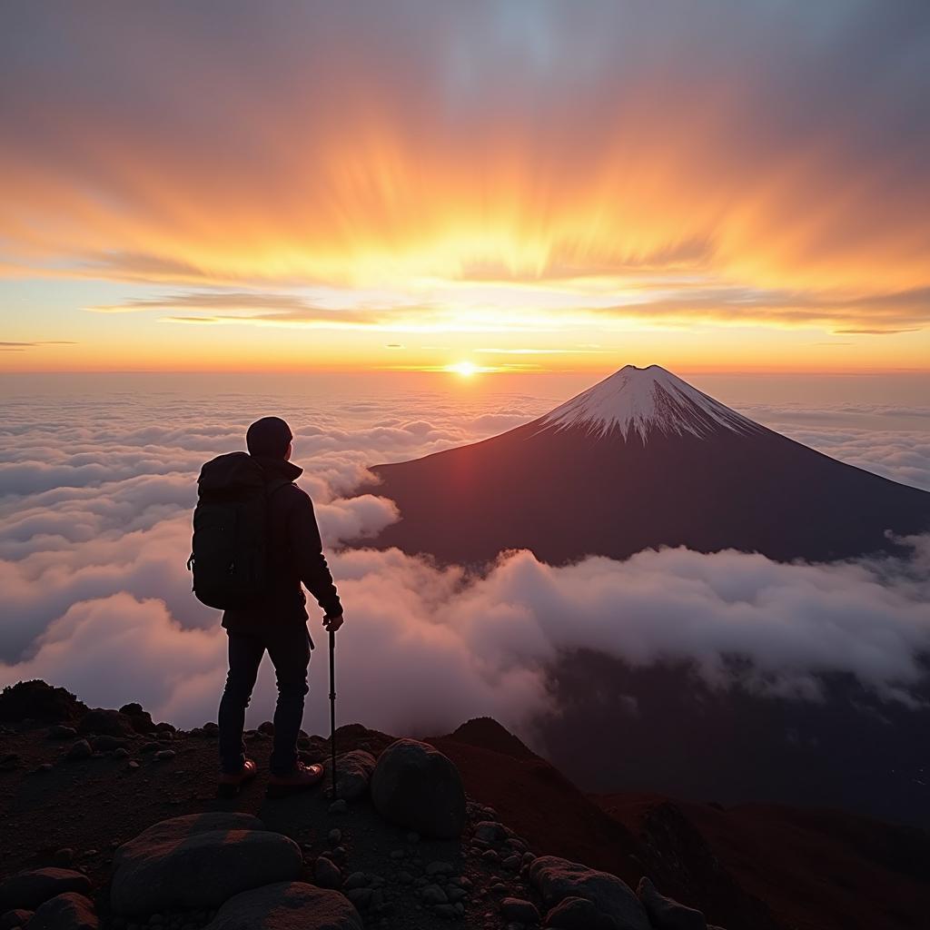 Hiking Mount Fuji with Scenic View