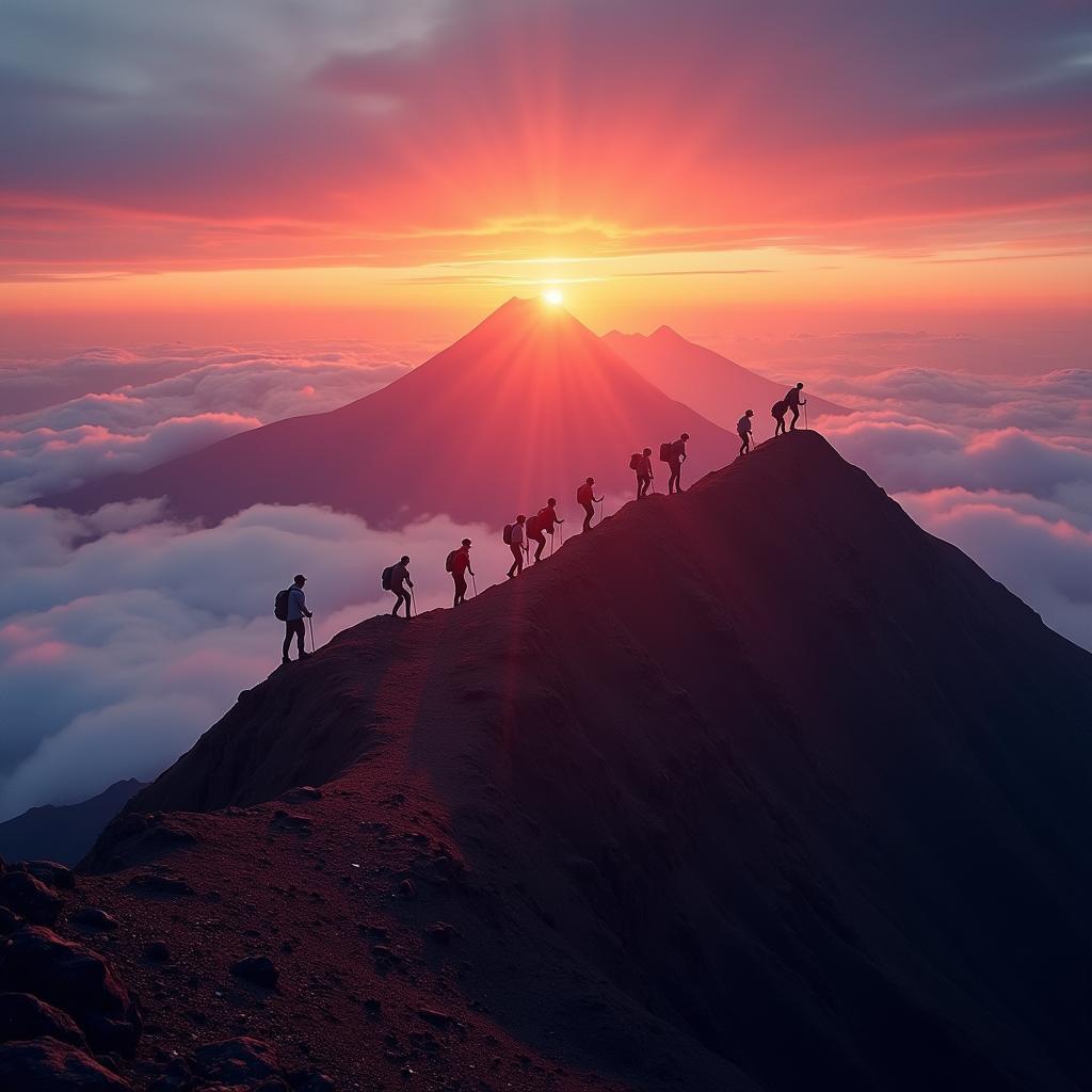 Hiking Mount Fuji at Sunrise