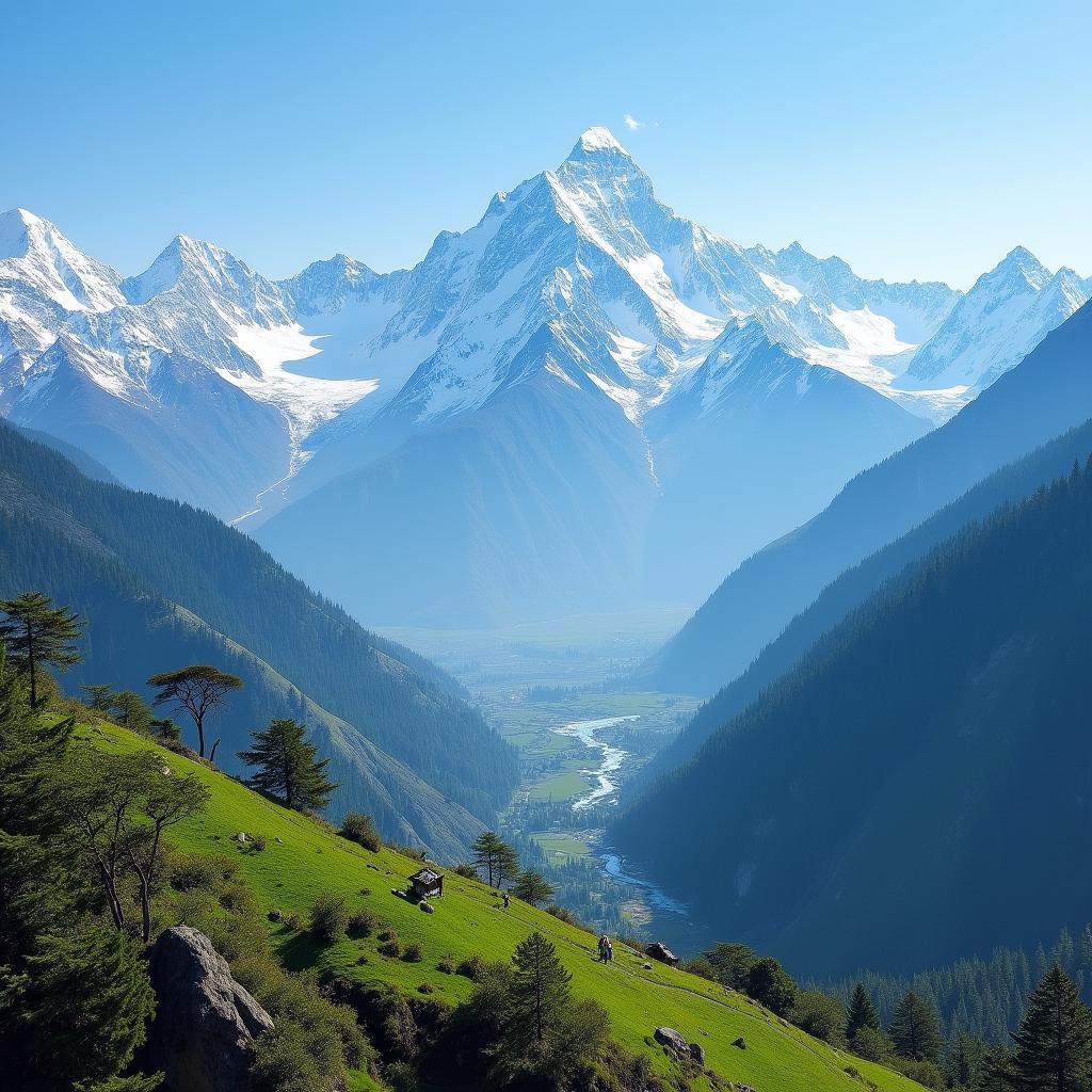 Scenic view of the Himalayas in Himachal Pradesh