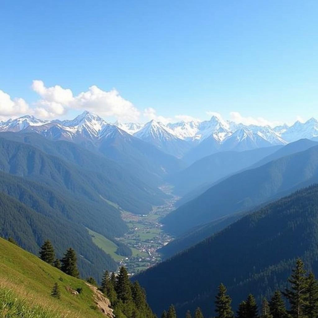 Scenic view of the Himalayas from a Himachal tour package starting in Bangalore