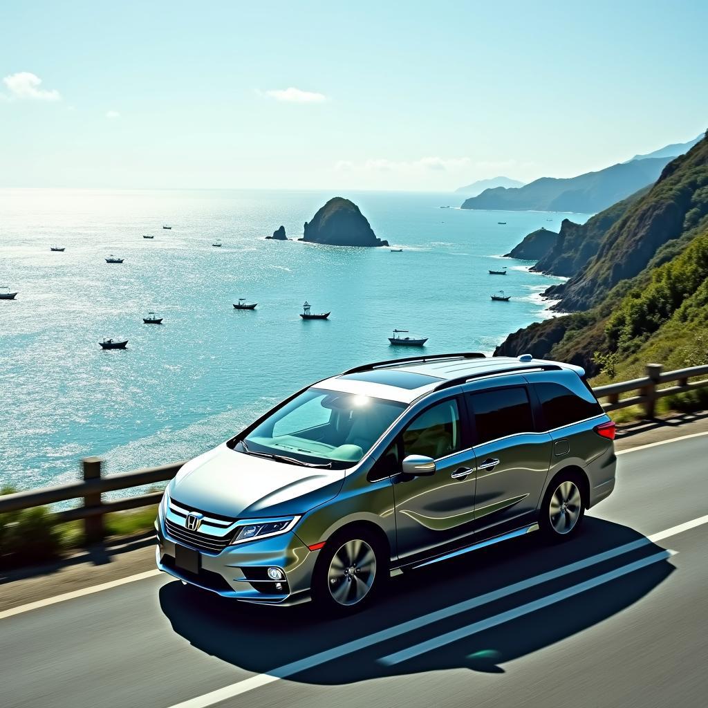 Honda Odyssey Touring Driving on a Scenic Route in Japan