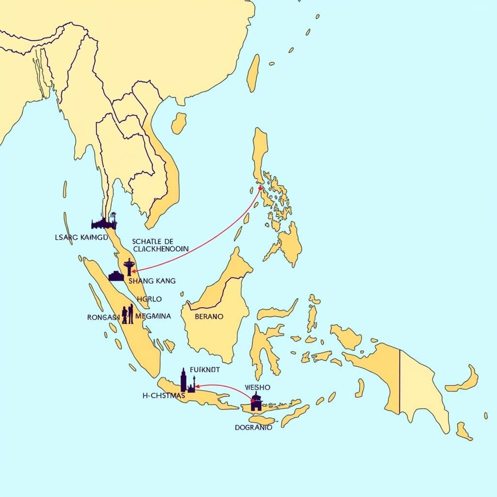 Hong Kong and Malaysia Tour Route Map