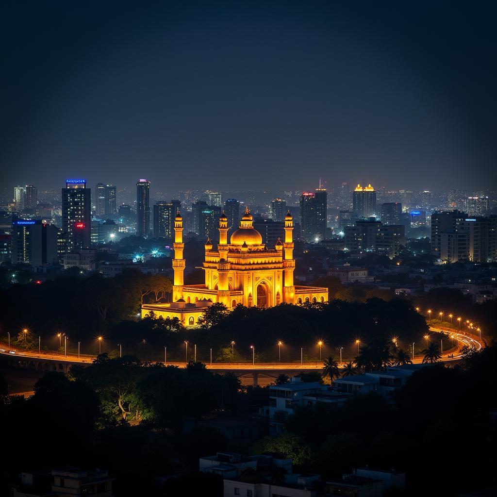 Hyderabad Cityscape at Night