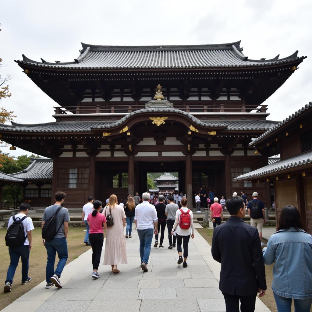 Visiting a traditional temple in Ima, Japan