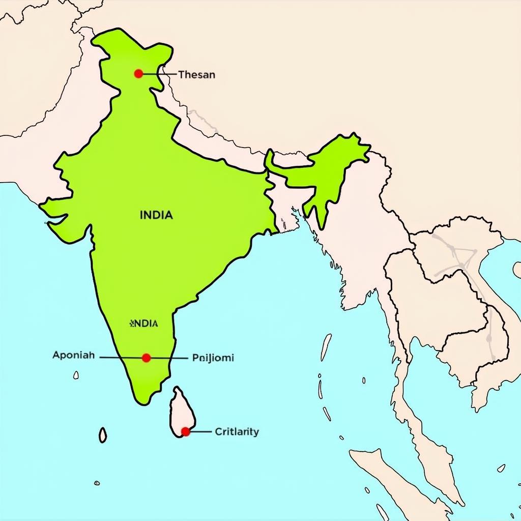 India and Sri Lanka Combined Tour Map