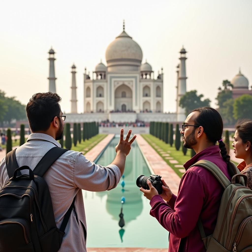 India Tour Guide Exploring Taj Mahal