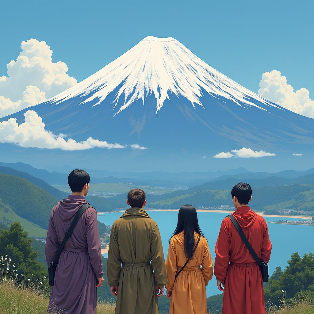 Jain Travelers at Mount Fuji