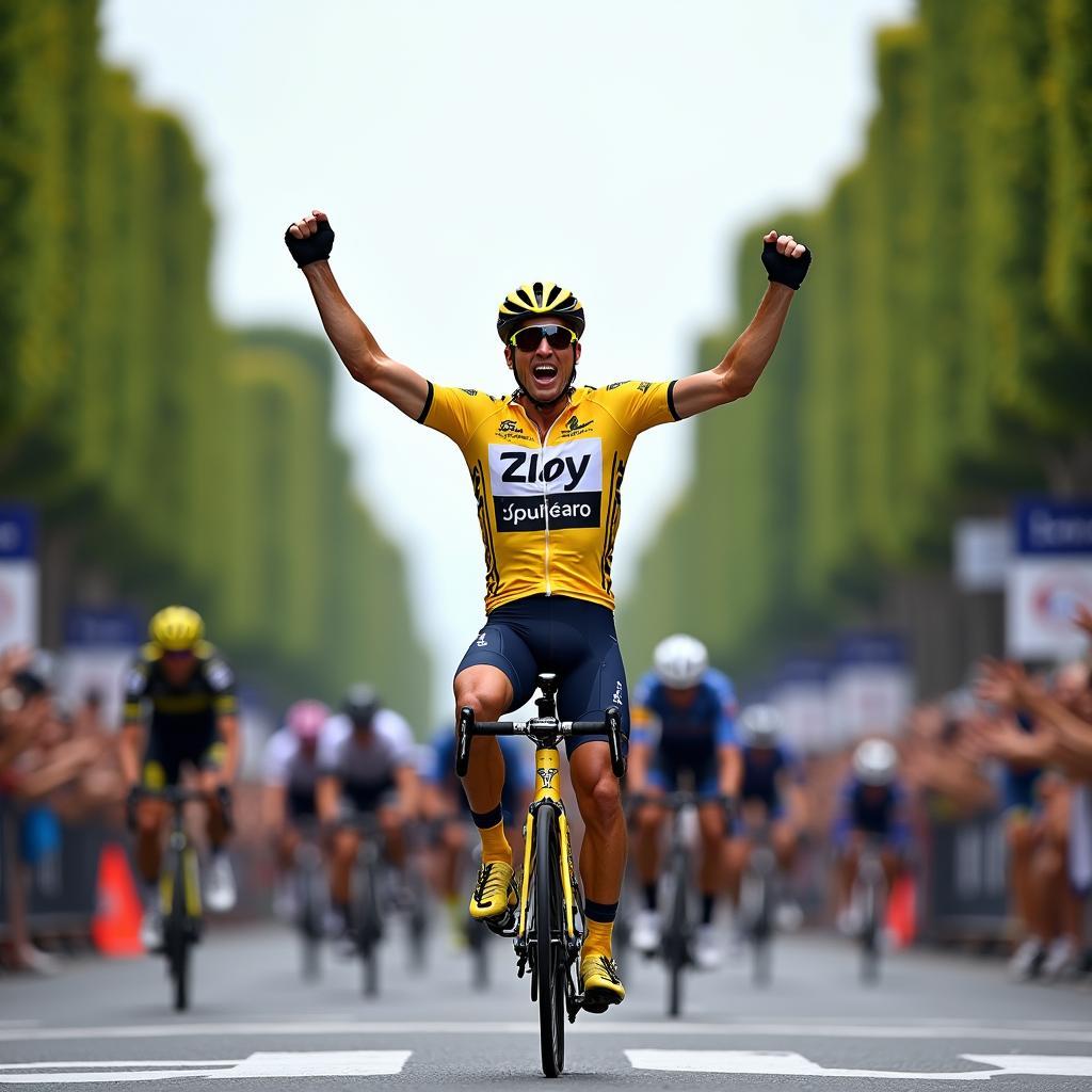 Jan Ullrich celebrates his 1997 Tour de France victory