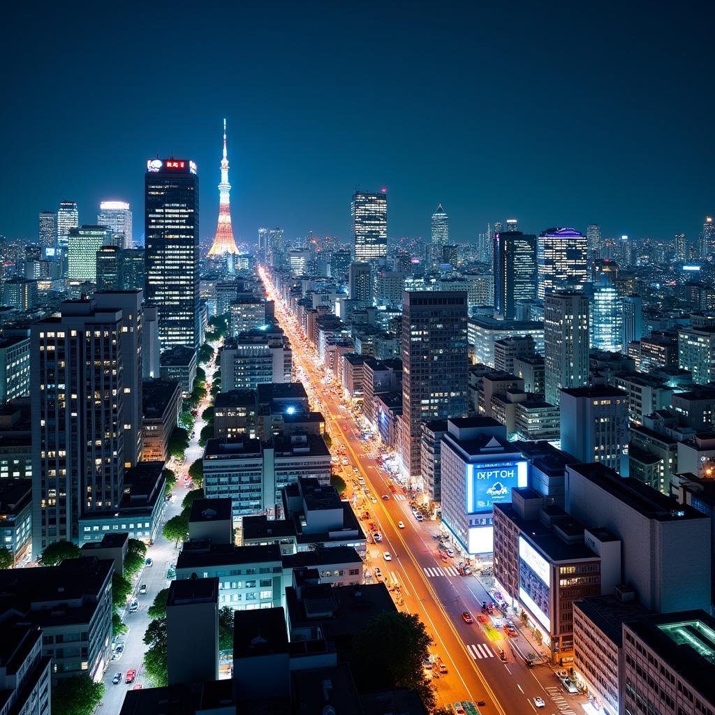 Tokyo Cityscape at Night with Adika Tour and Travel