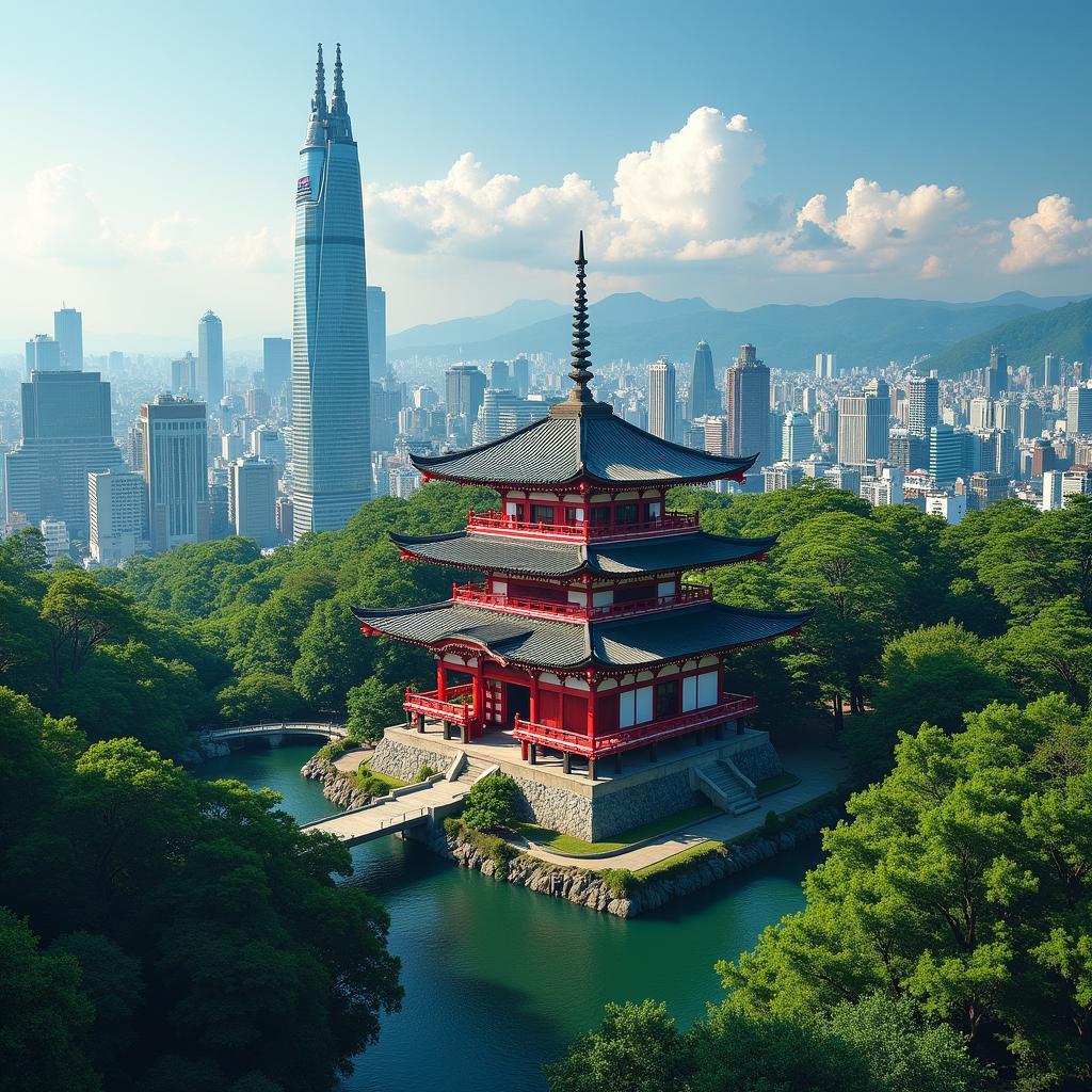 Japan's Blend of Ancient Temples and Modern Cityscapes