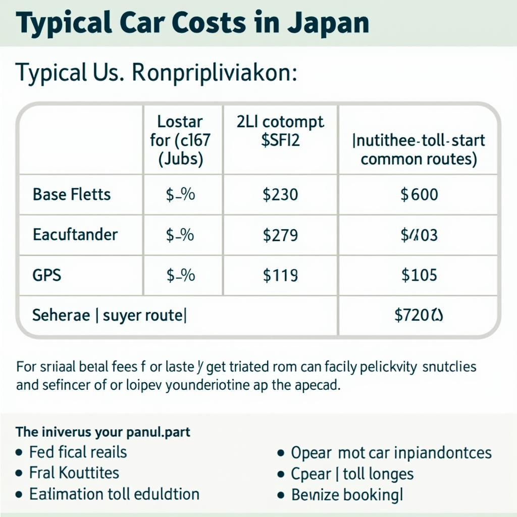 Japan Car Rental Costs: Breakdown of Fees and Charges