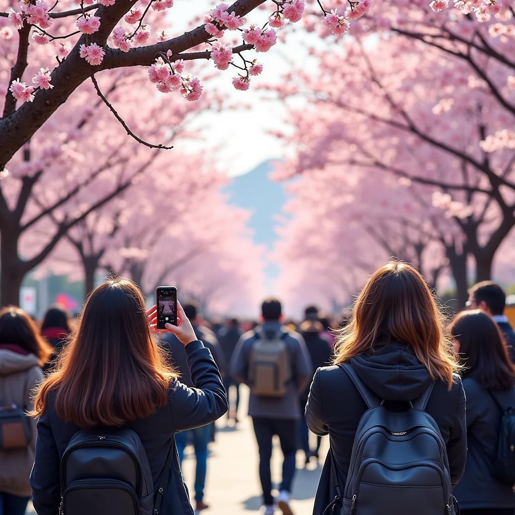 Cherry Blossom Festival in Tokyo with a potential Al Khalid Tours group