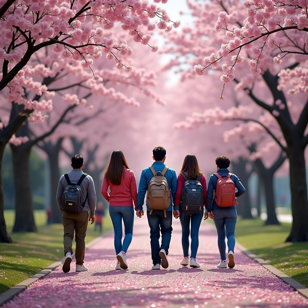 Experience the beauty of cherry blossoms in Japan with Afnaa Tours and Travels.