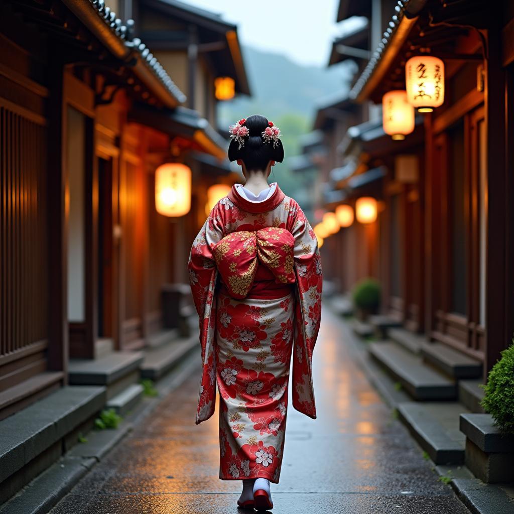 Kyoto Geisha in Traditional District