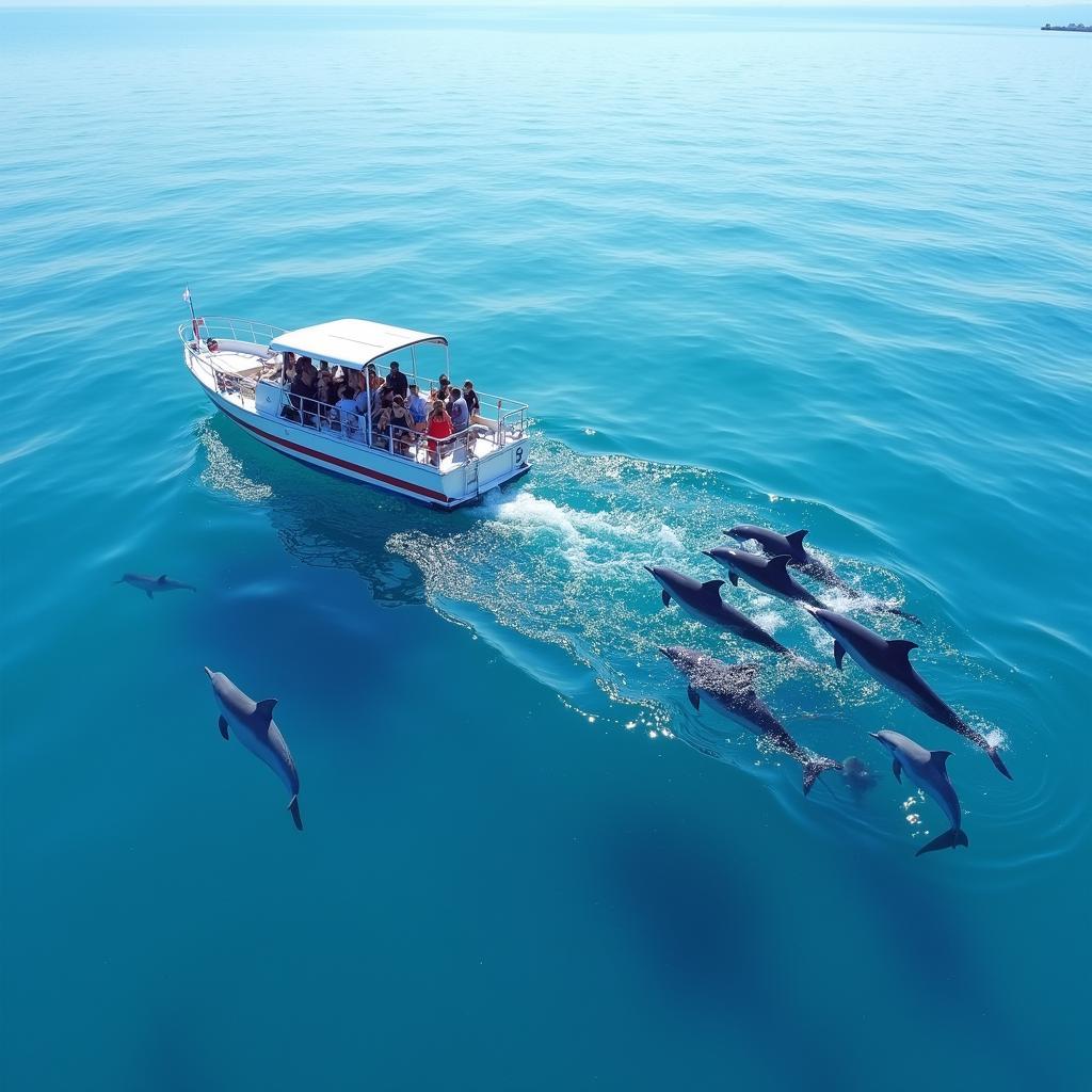 Dolphin Watching Tour Boat in Japan