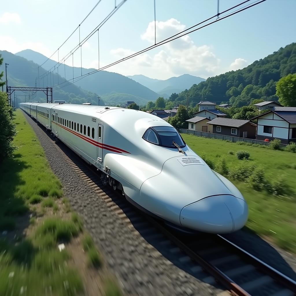 Modern and efficient high-speed train in Japan