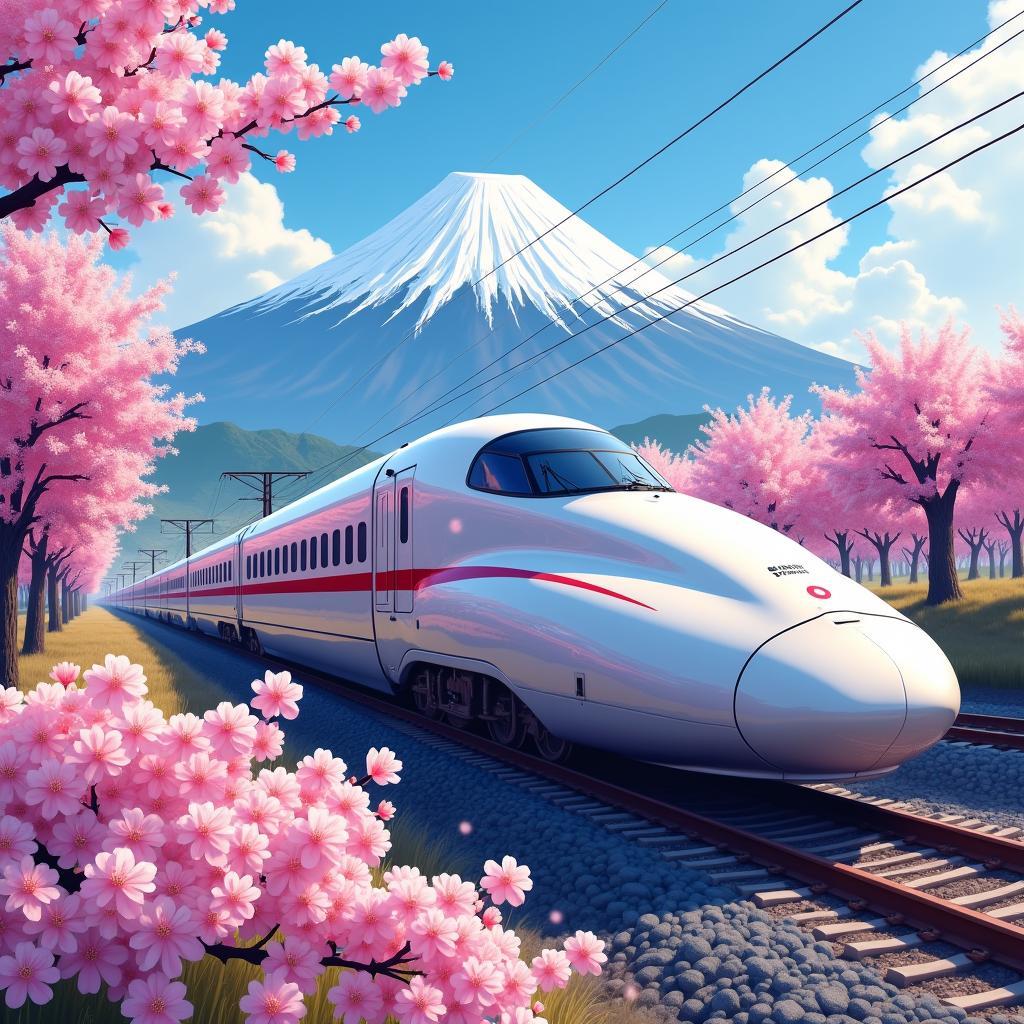 Bullet Train Journey with Mount Fuji View