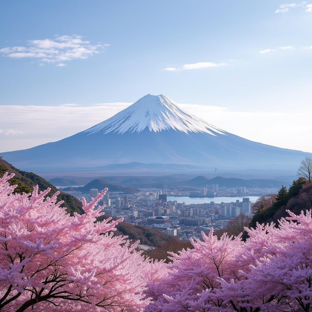 Mount Fuji with Cherry Blossoms