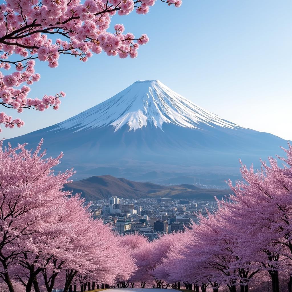 Mount Fuji with Cherry Blossom