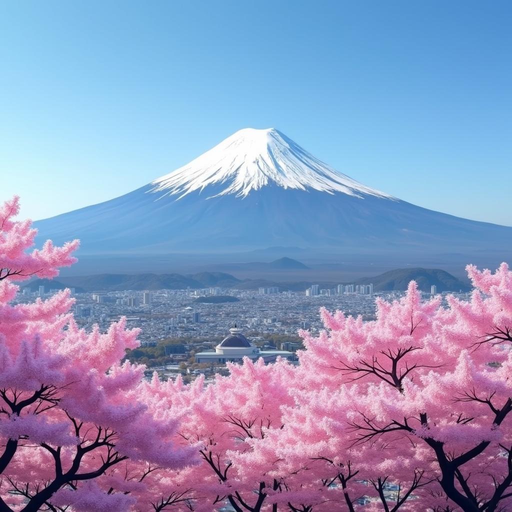 Japan's Natural Wonders: Mount Fuji and Cherry Blossoms in Spring