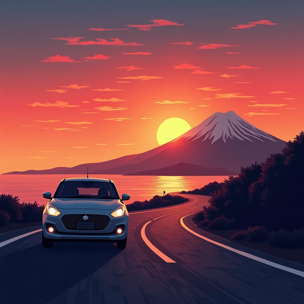 Japan Road Trip with Mount Fuji Sunset