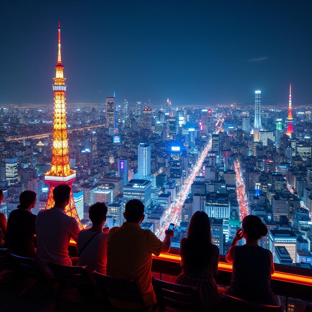 Tokyo Cityscape at Night During a Shine Tour