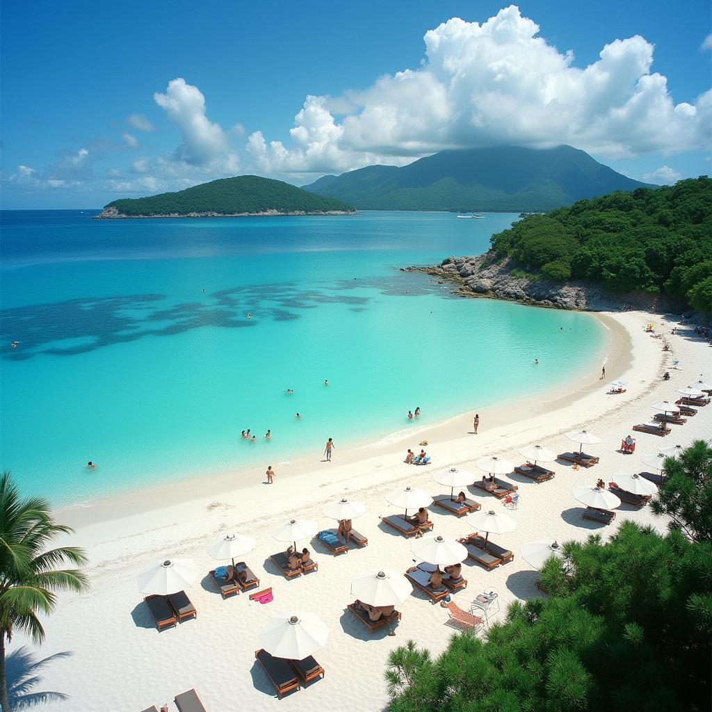 Relaxing on Ishigaki Island beach in Okinawa during Summer