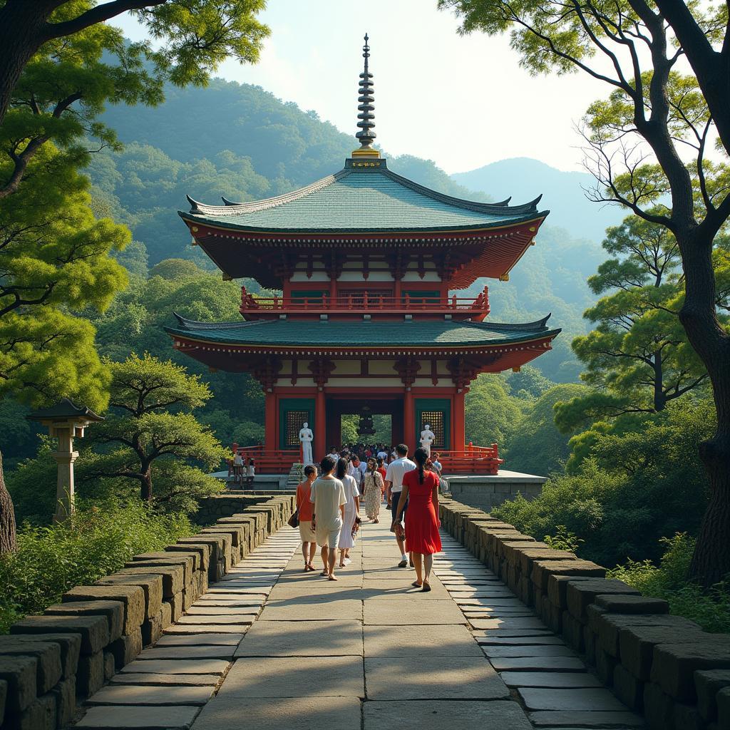 Serene Japanese Temple After Indian Pilgrimage