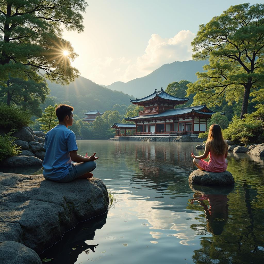 Finding serenity at a Japanese temple after a day of adventure