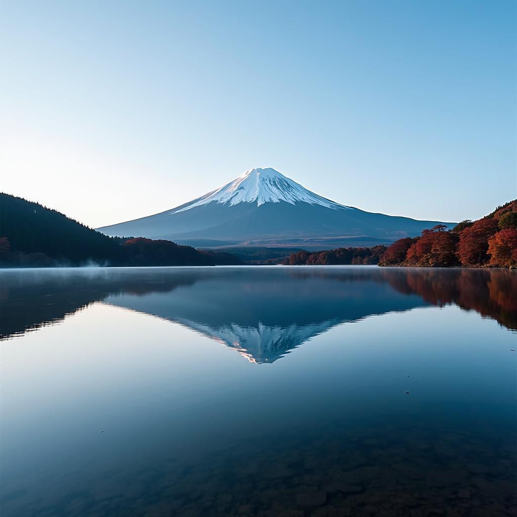 Mount Fuji Reflected in Lake: A Picturesque Tour and Travels Banner Image