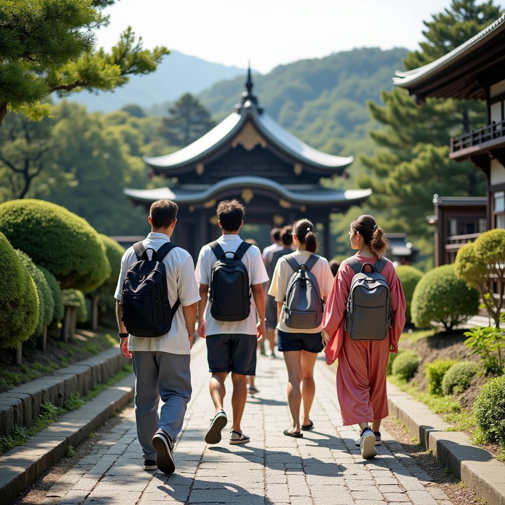 Group Tour Exploring Temple in Kyoto