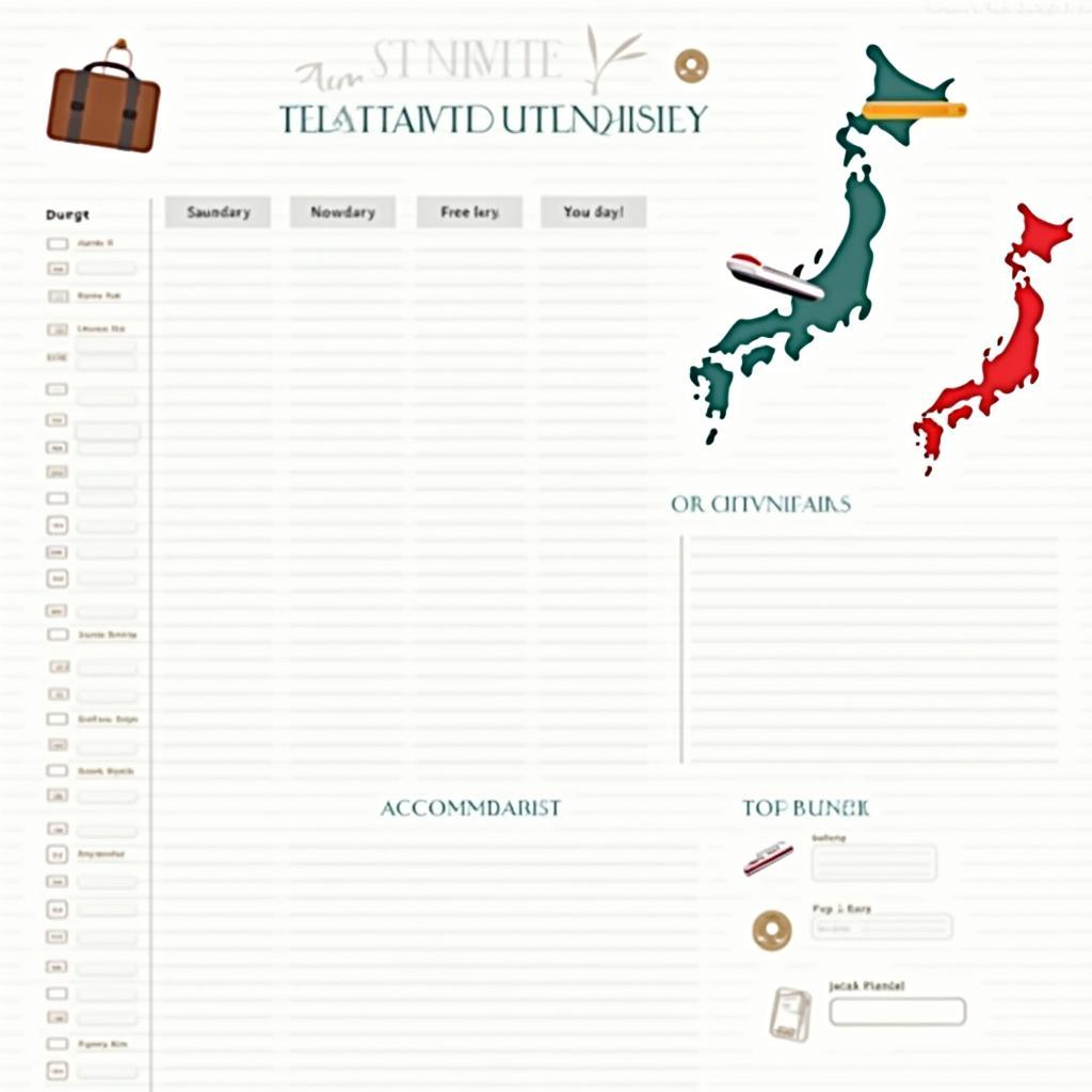 Organized Japan Travel Itinerary Template