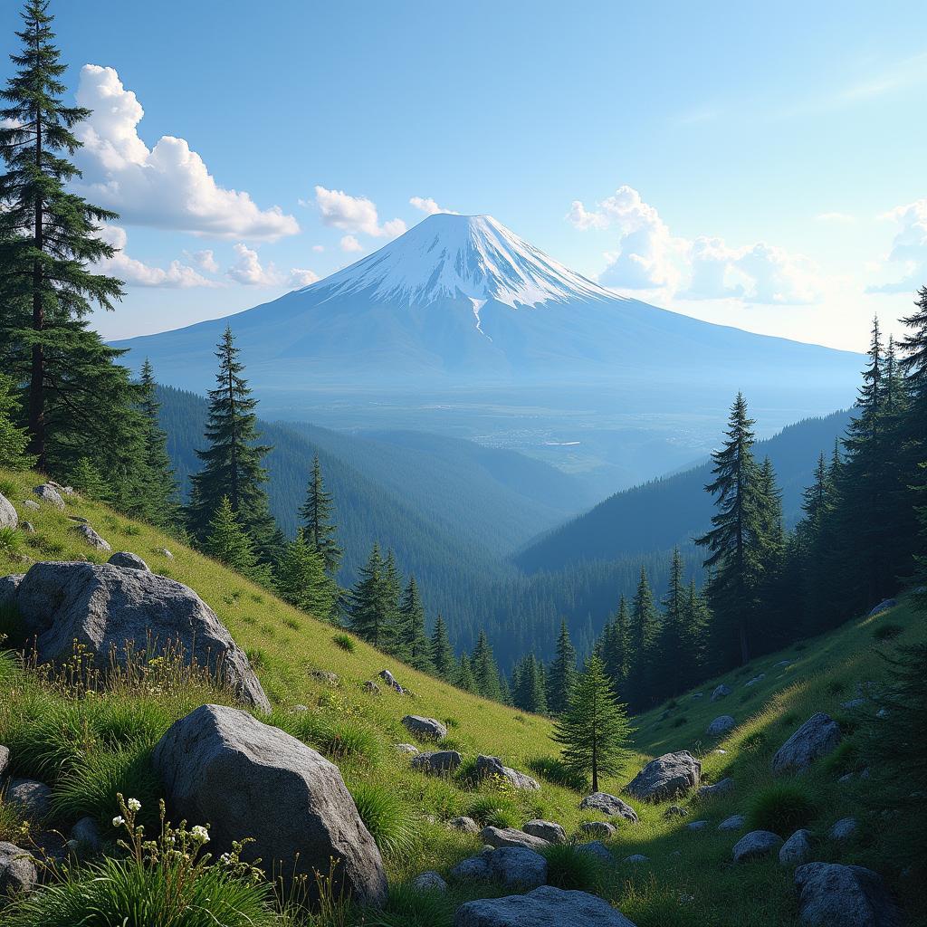 Majestic Scenery of the Japanese Alps and Mount Fuji